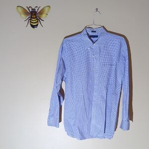 Tommy Hilfiger Light Blue Gingham Men's Shirt Size 17-34/35